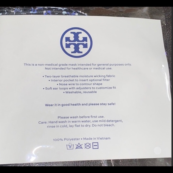 Authentic Tory Burch Face mask - Picture 2 of 4